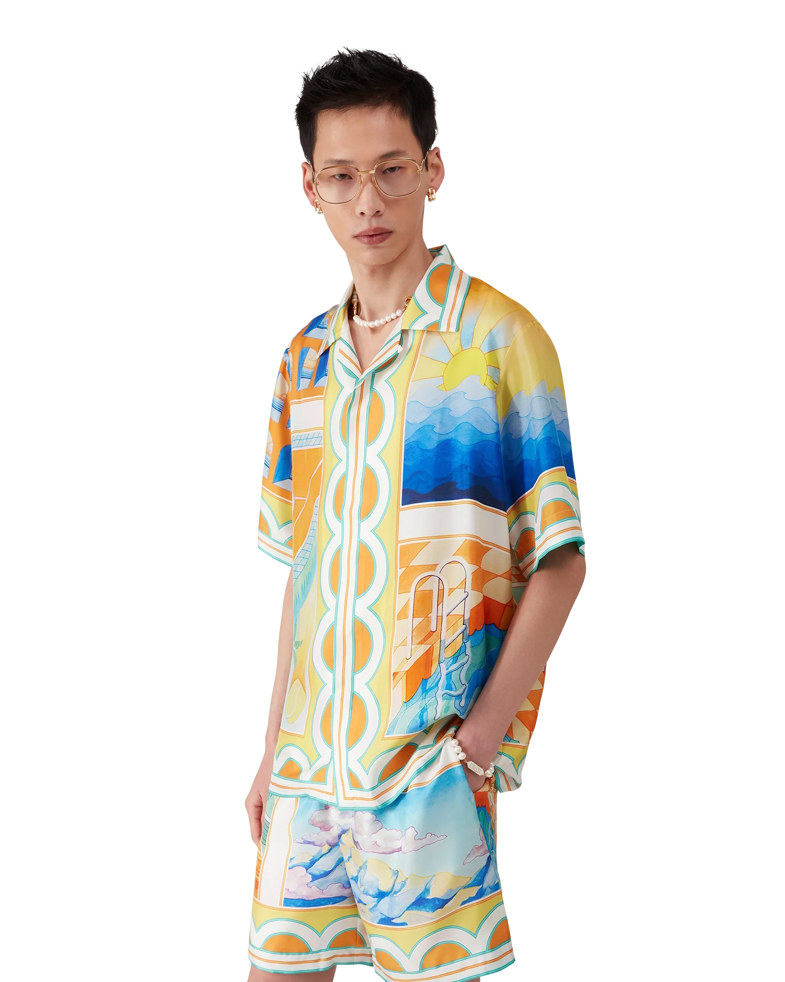 Surreal Pool Short Sleeve Silk Shirt