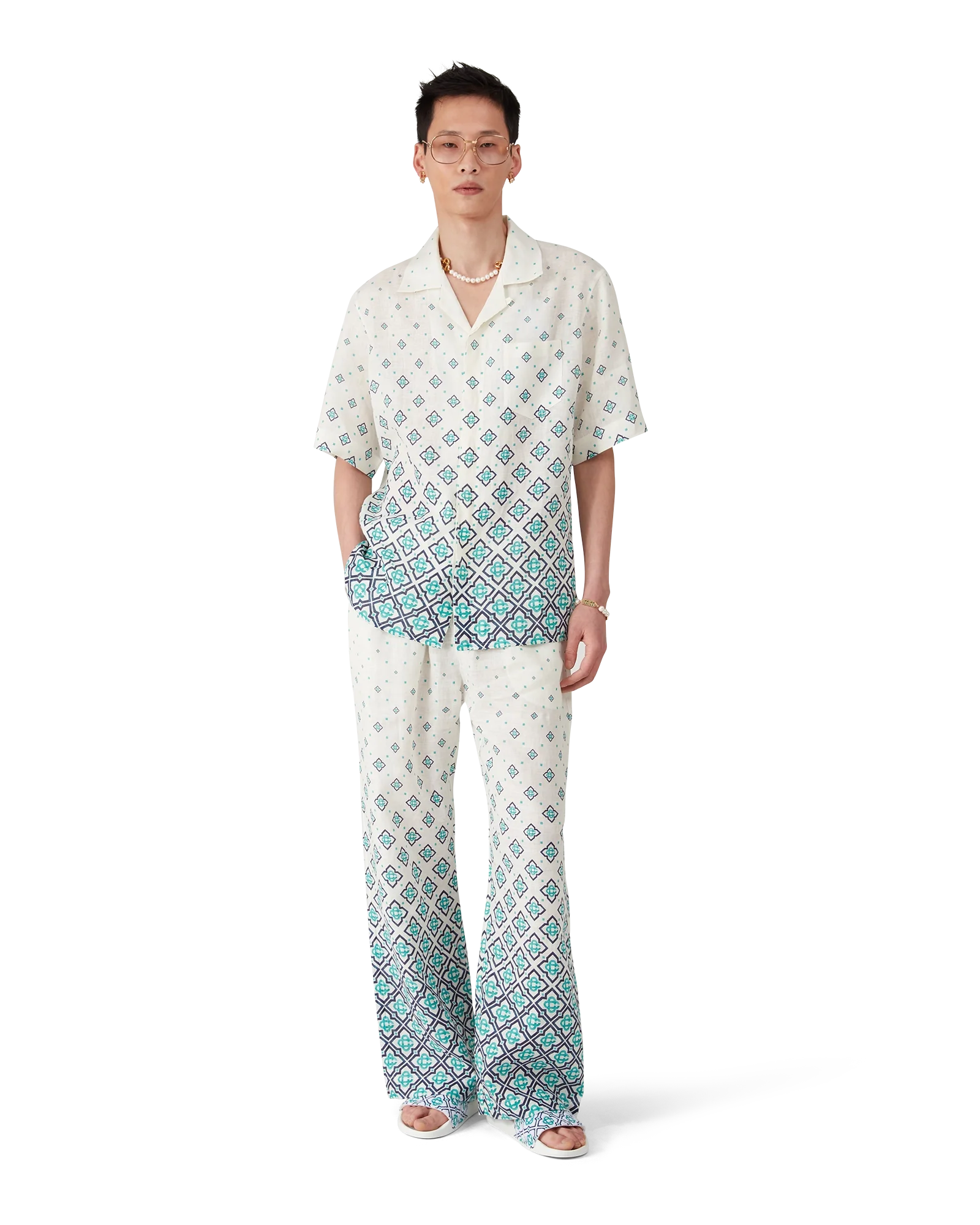 Gradient Monogram Linen Shirt