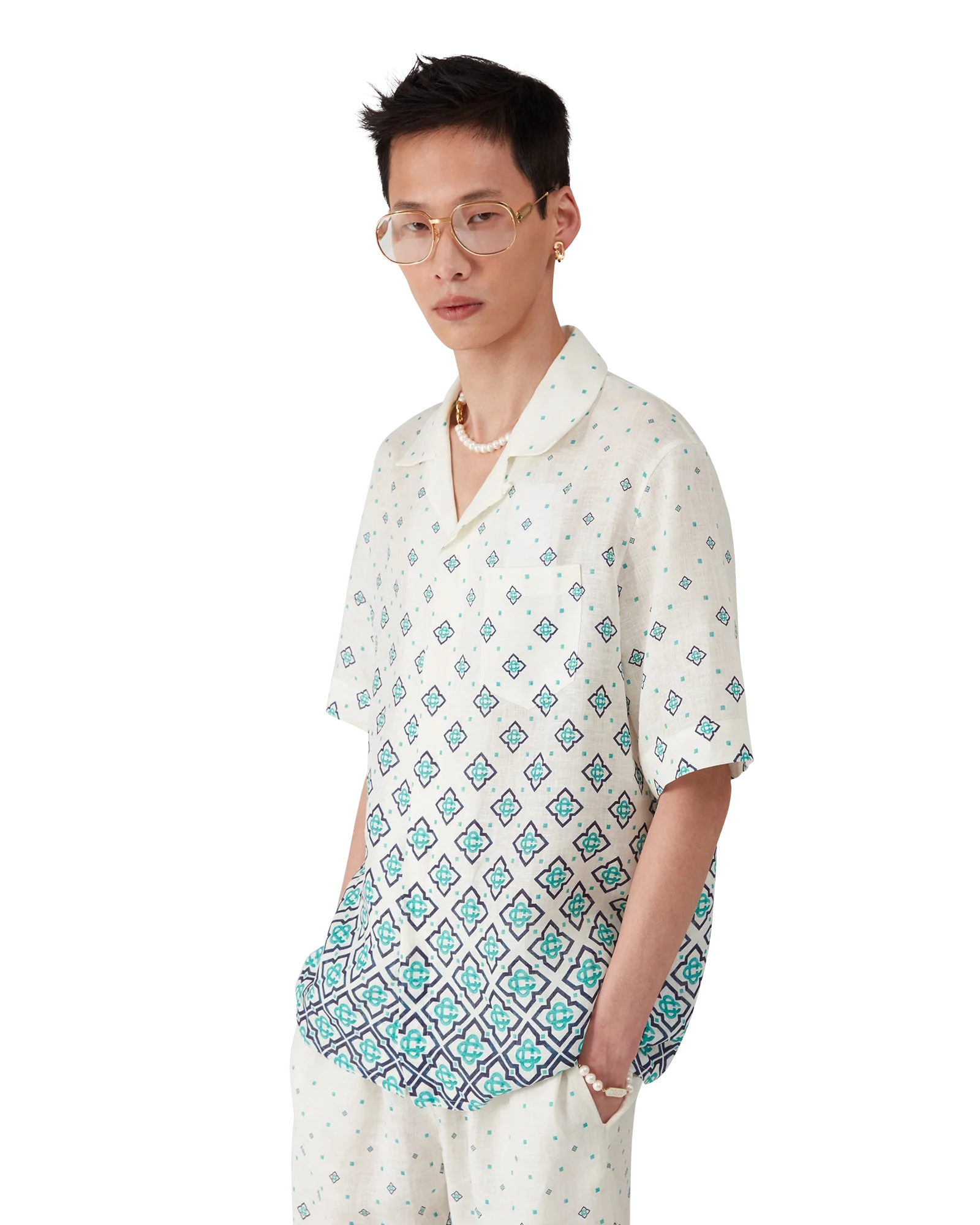 Gradient Monogram Linen Shirt