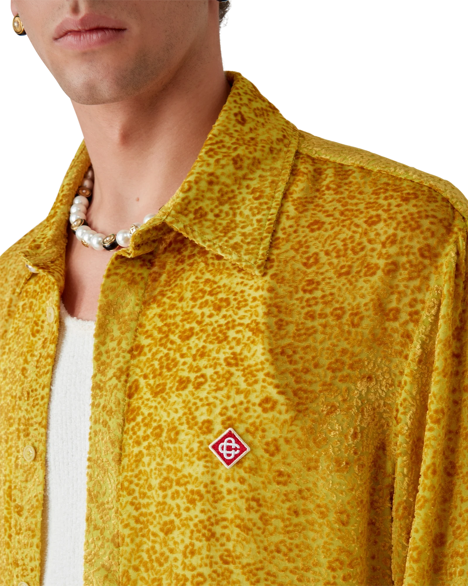 Floral Devoré Long Sleeve Silk Shirt