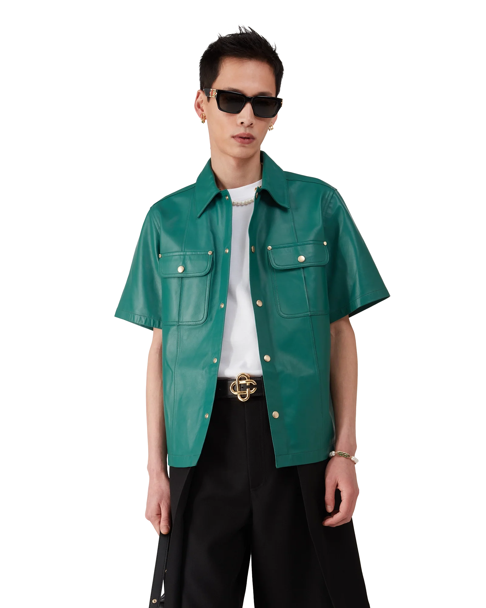 Leather Short Sleeve Shirt