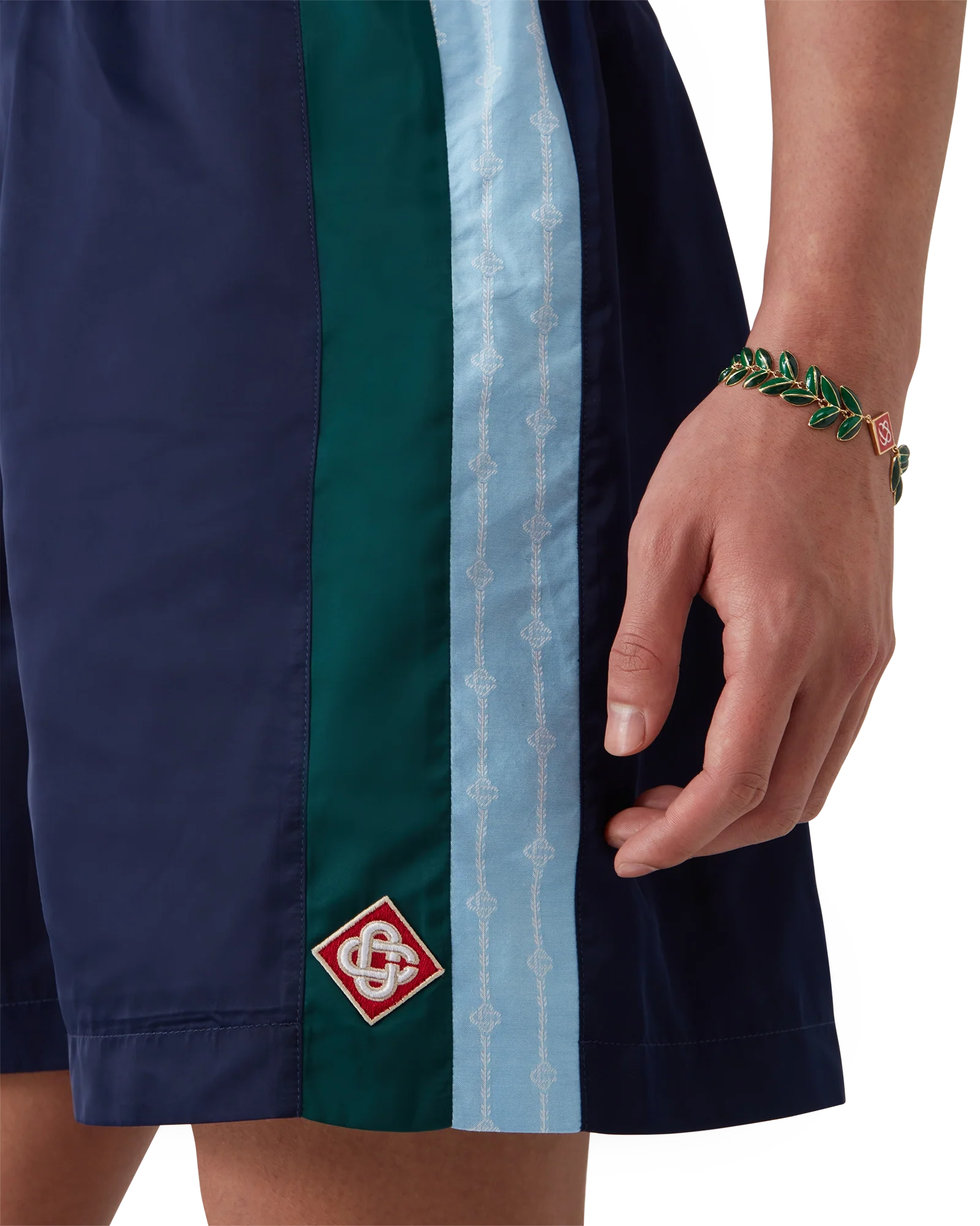 Pinstripe Laurel Track Shorts