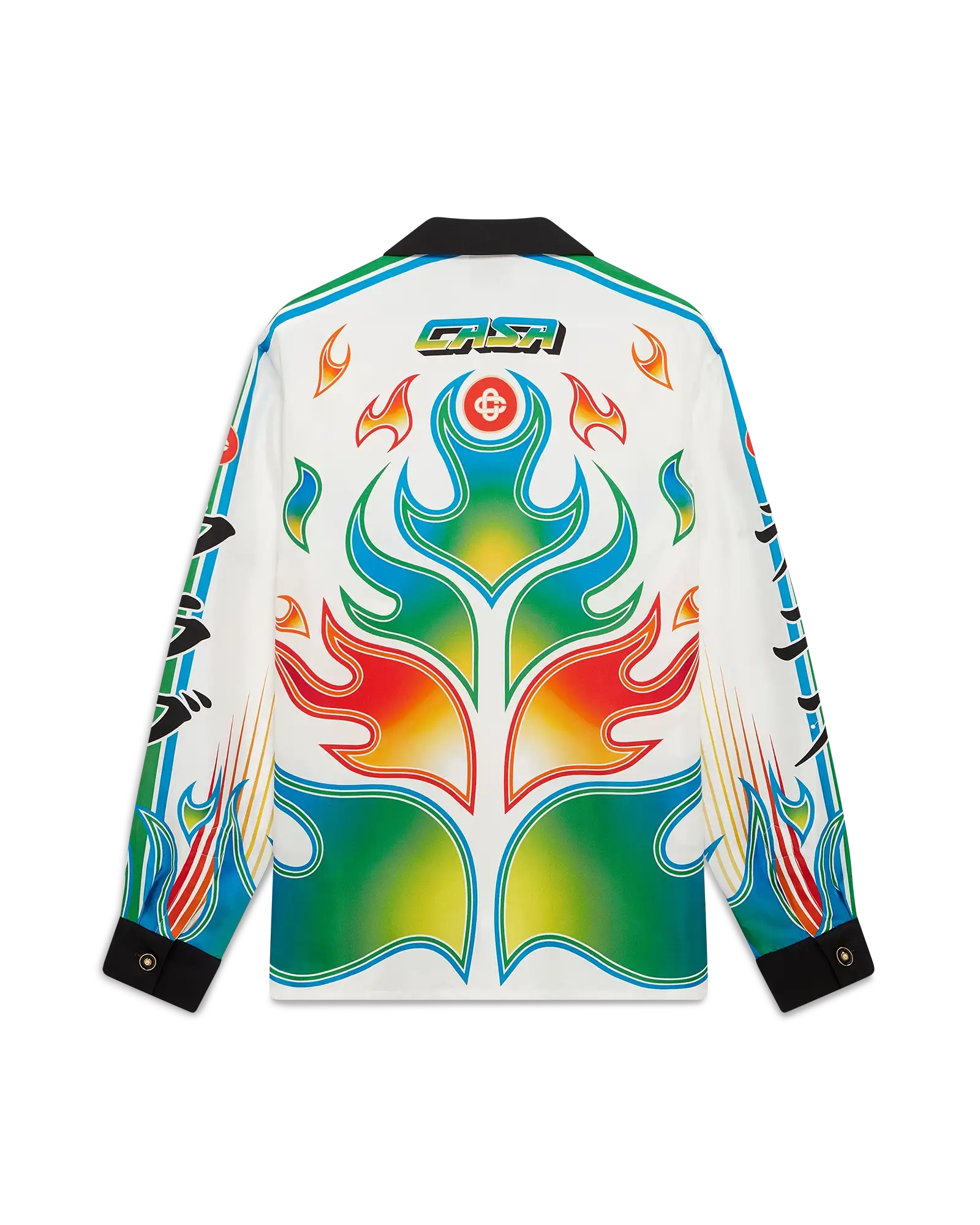 Flame Laurel  Long Sleeve Silk Twill Shirt