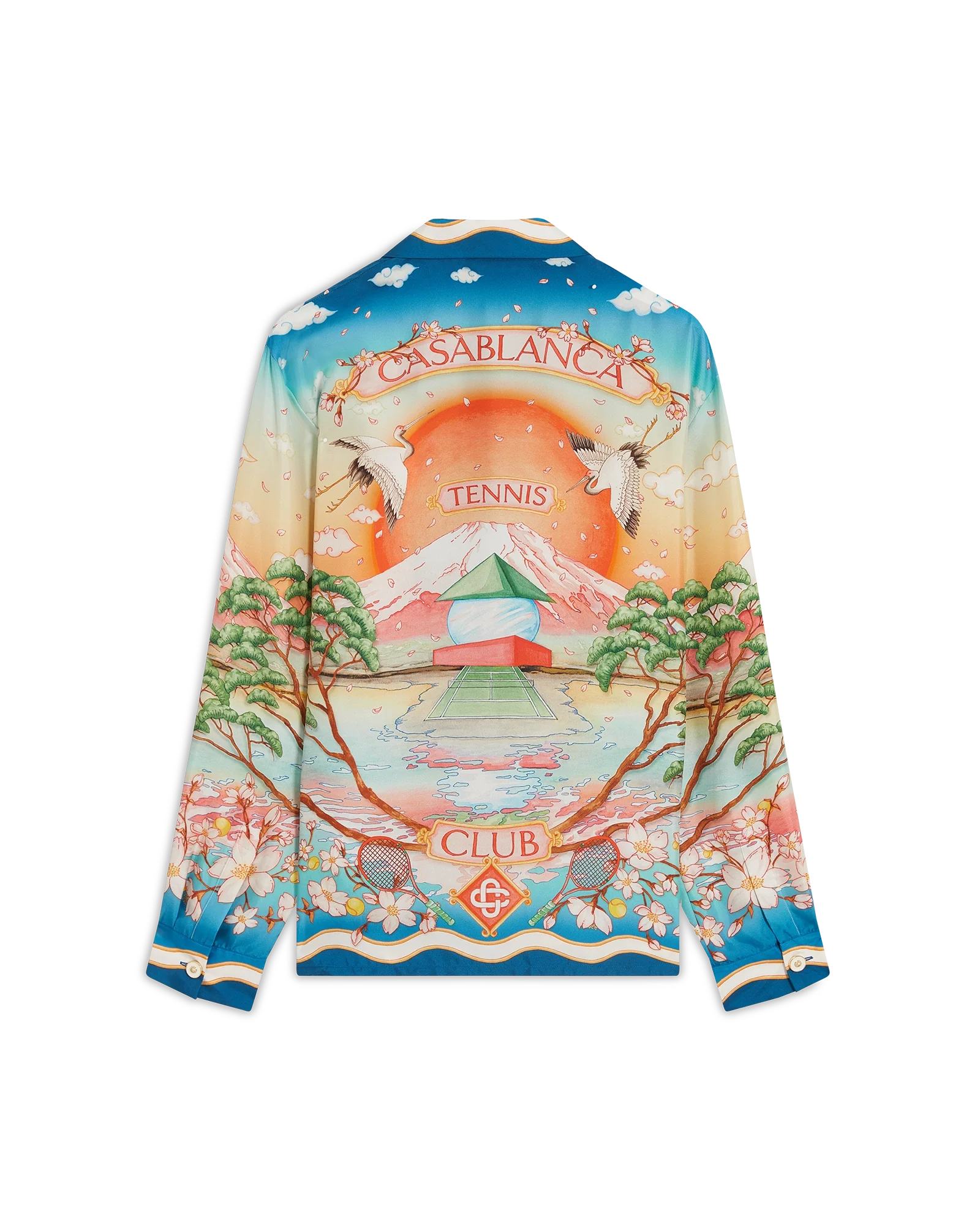 Tennis Club Long Sleeve Silk Shirt