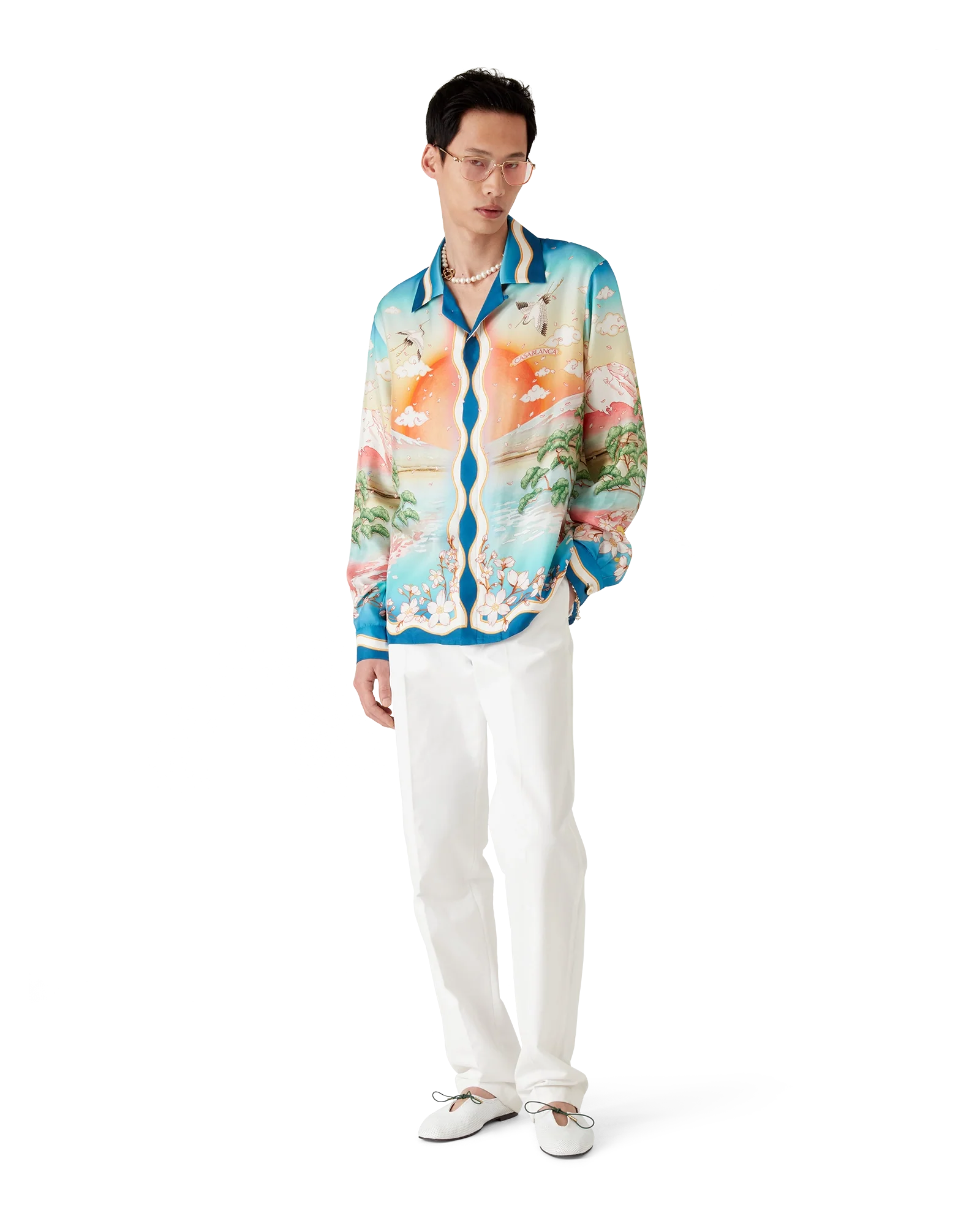 Tennis Club Long Sleeve Silk Shirt