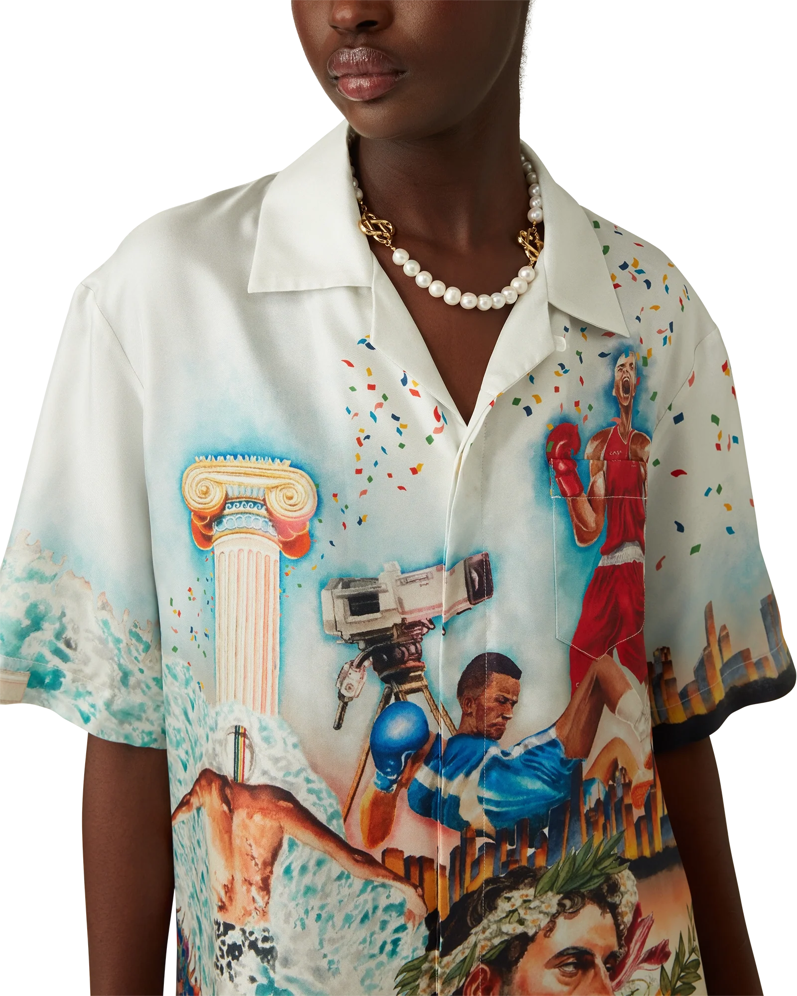 Celebration Du Sport Short Sleeve Silk Shirt