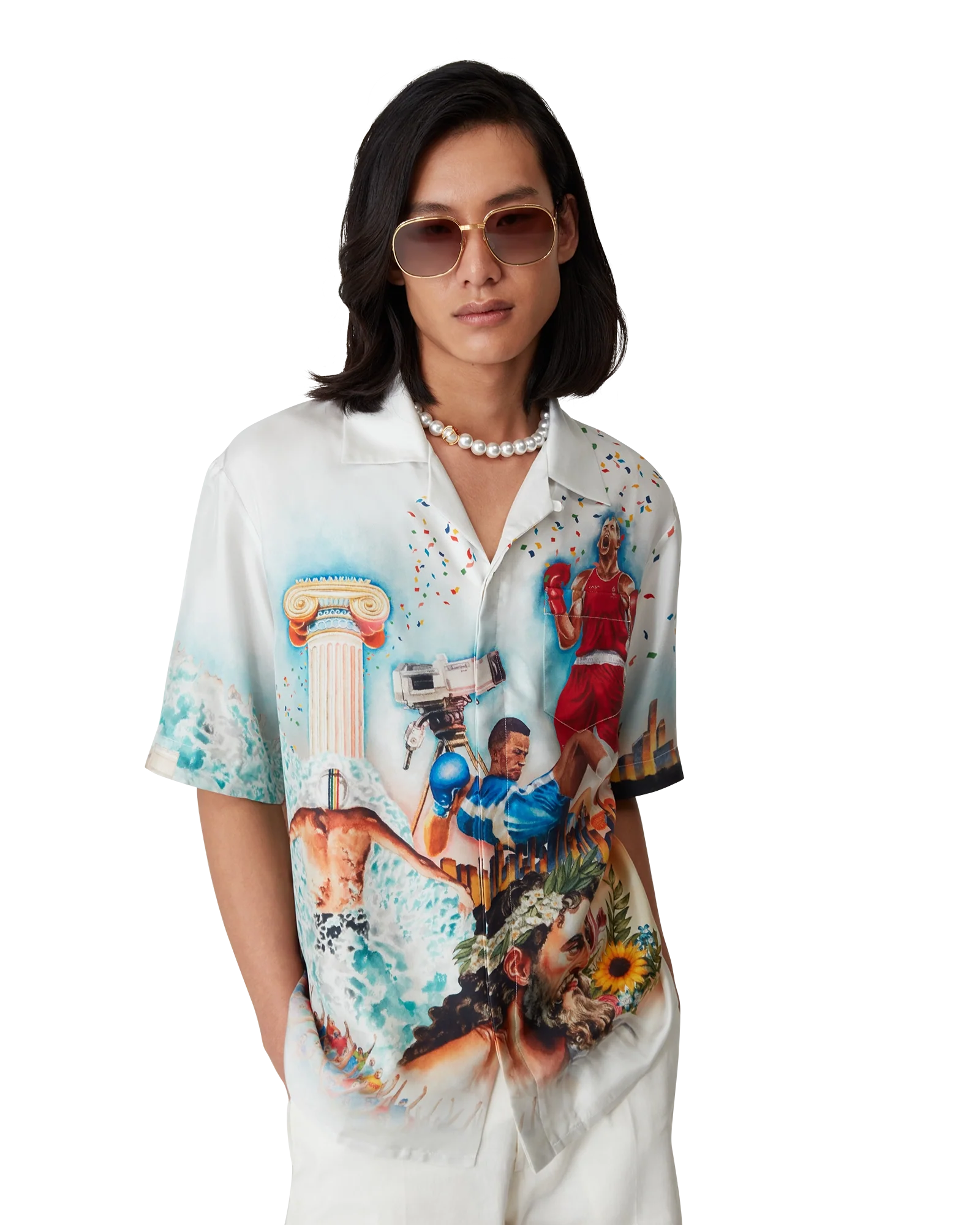 Celebration Du Sport Short Sleeve Silk Shirt