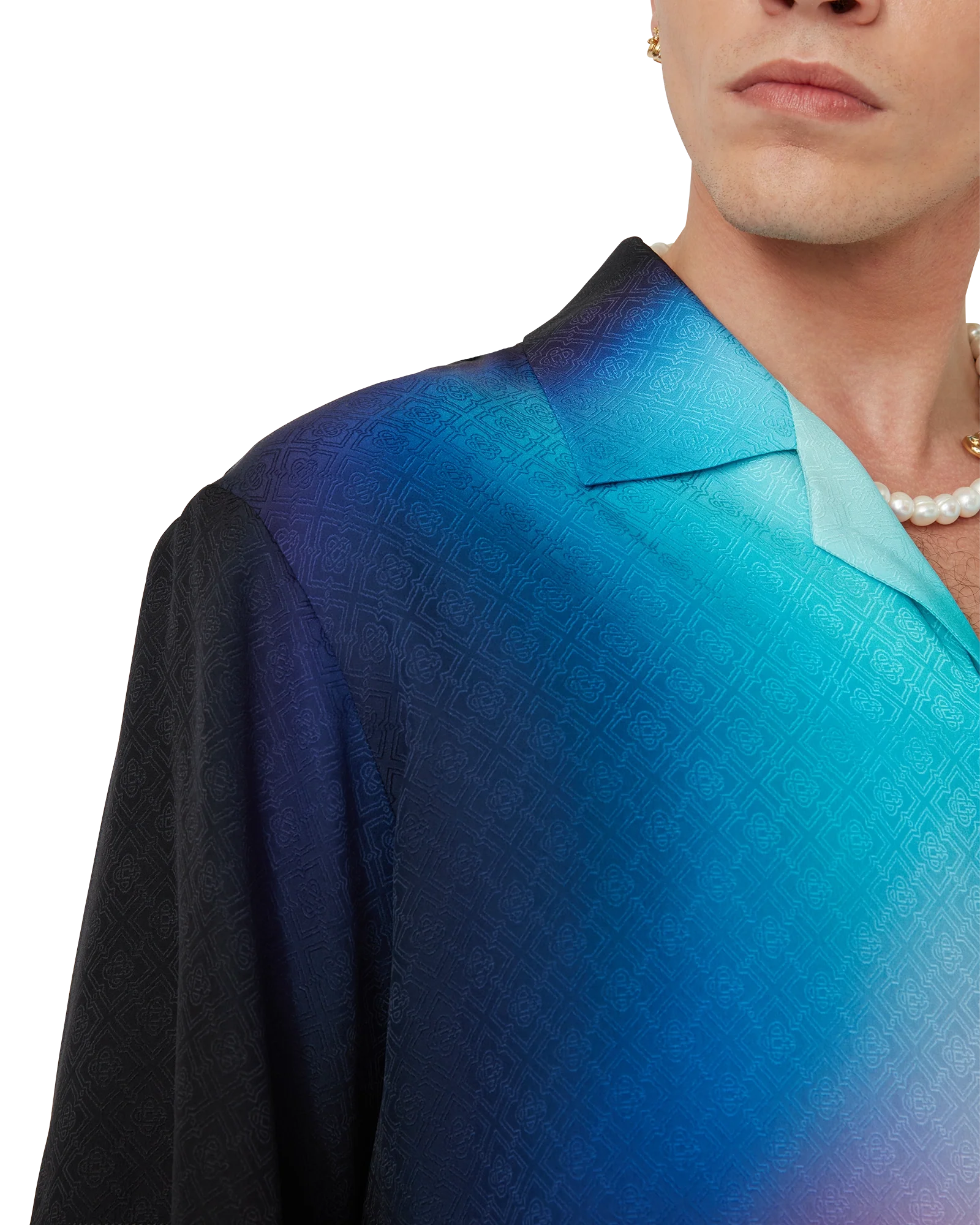 Gradient Silk Short Sleeve Shirt