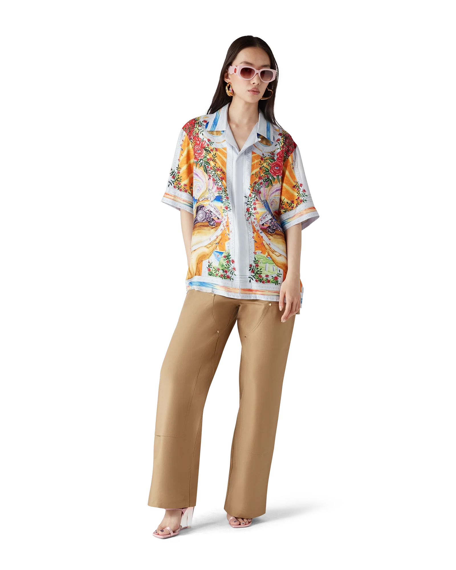 La Tornade De Rose Short Sleeve Silk Shirt