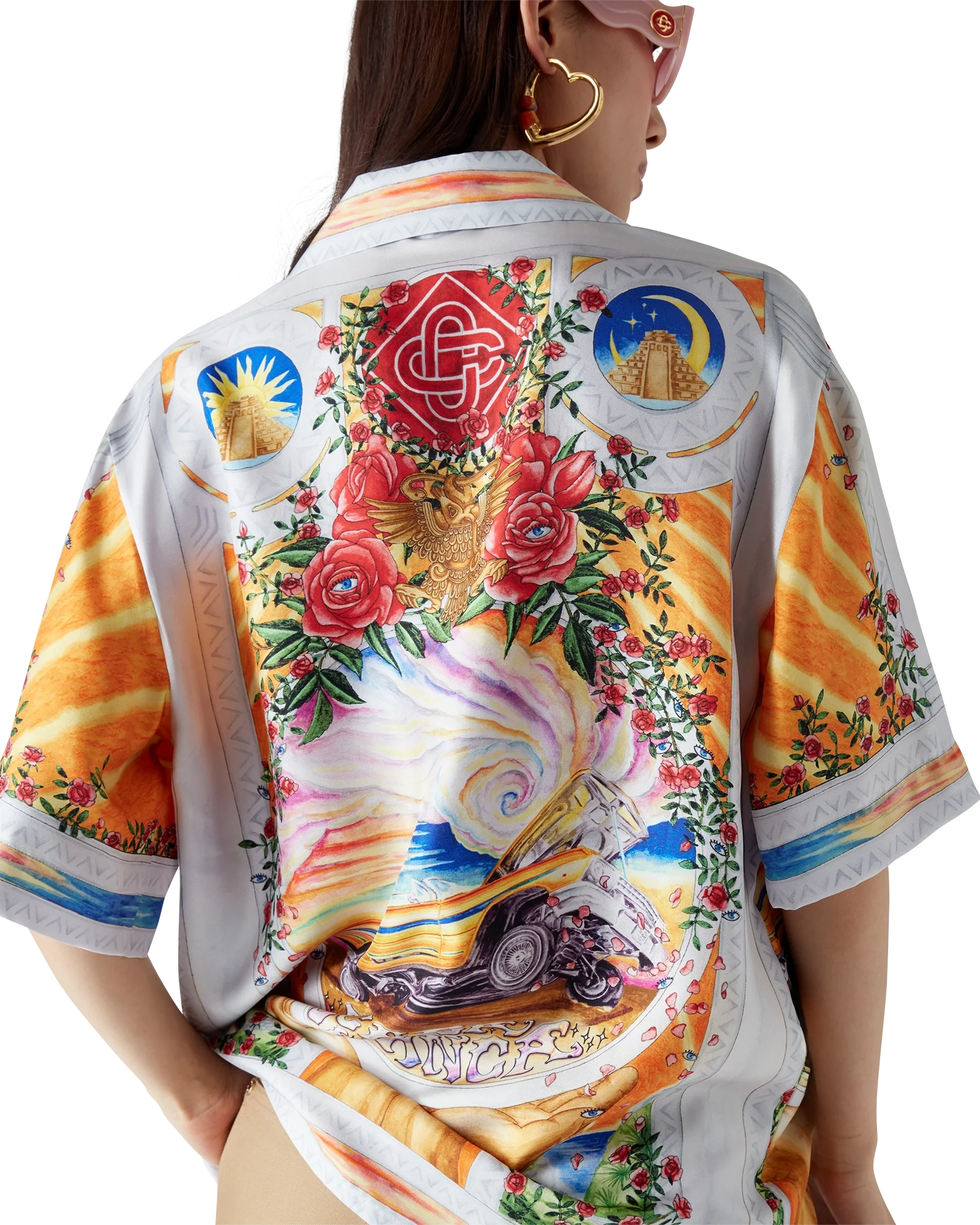 La Tornade De Rose Short Sleeve Silk Shirt