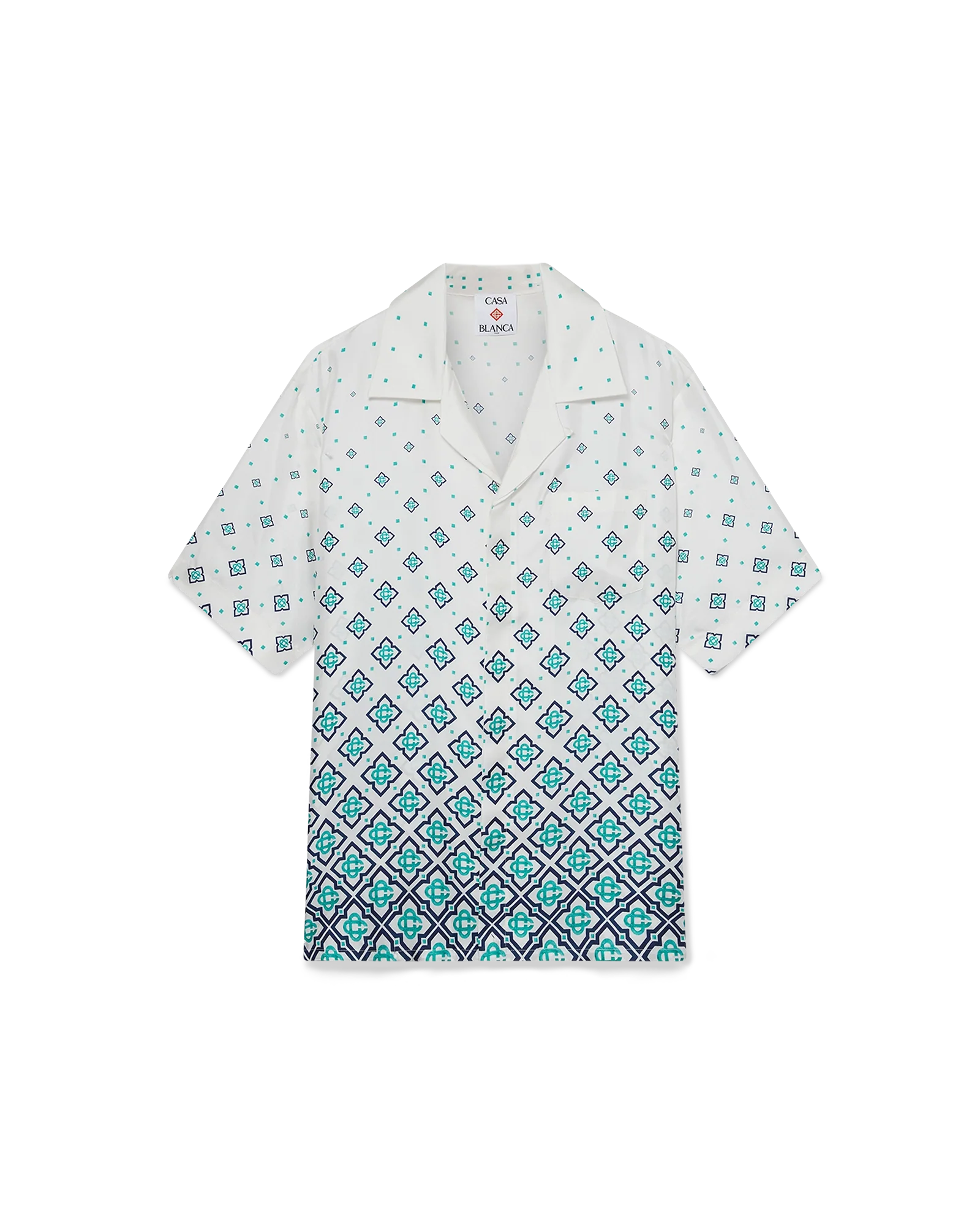 Gradient Monogram Short Sleeve Silk Shirt