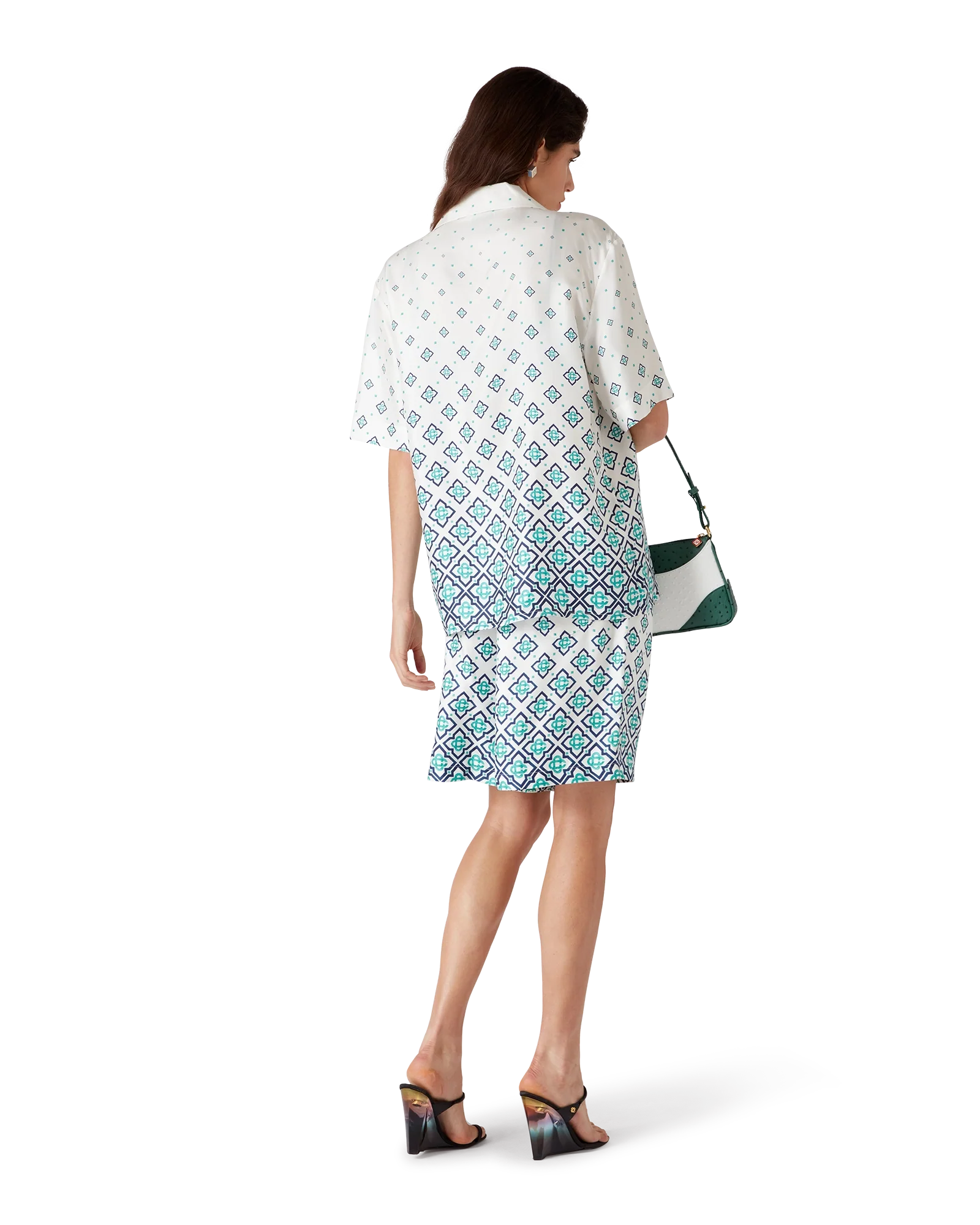 Gradient Monogram Short Sleeve Silk Shirt