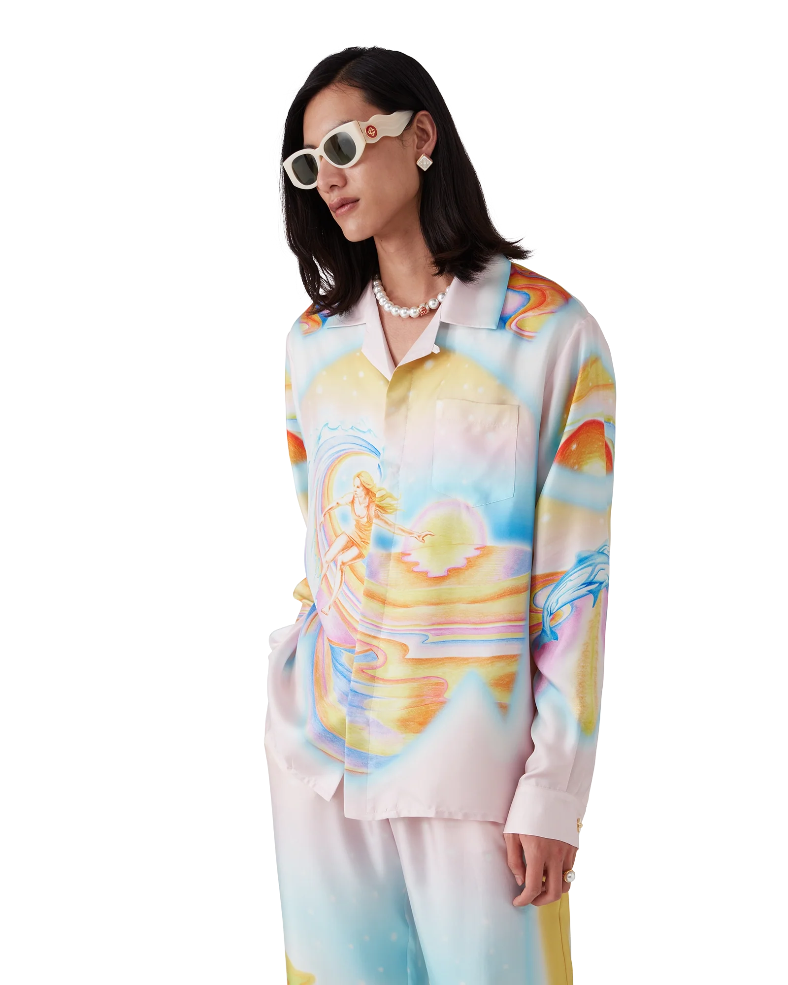 Psychedelic Nirvana Long Sleeve Silk Shirt