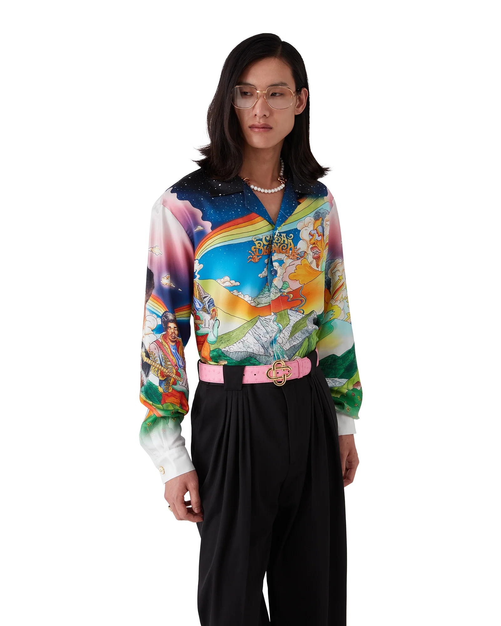 La Musique Long Sleeve Silk Shirt