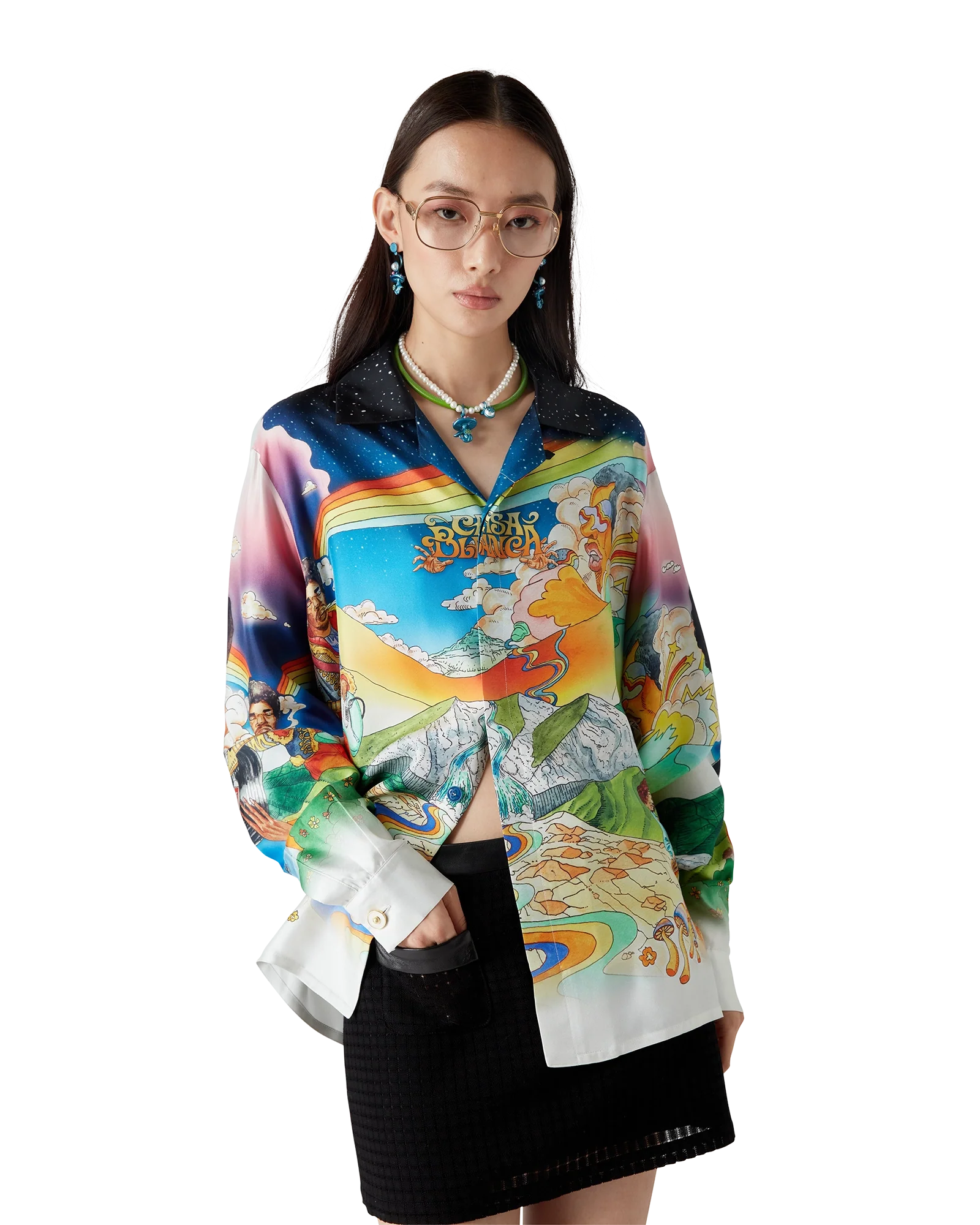 La Musique Long Sleeve Silk Shirt