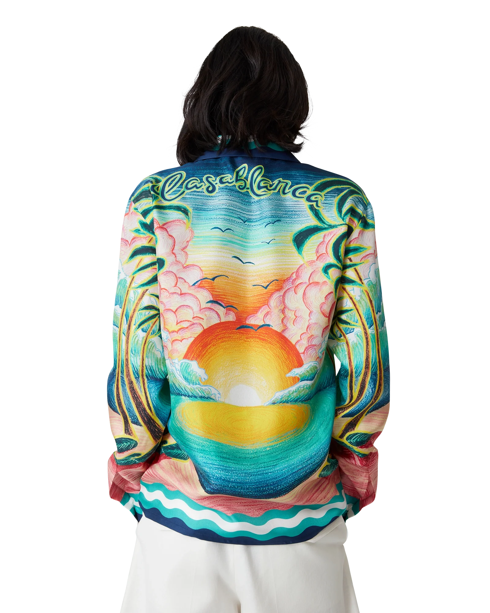 Danse De La Mer Long Sleeve Silk Shirt