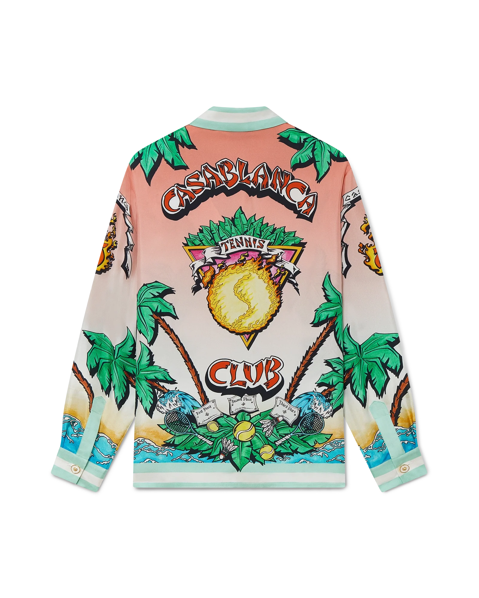 Tennis Club Long Sleeve Silk Shirt