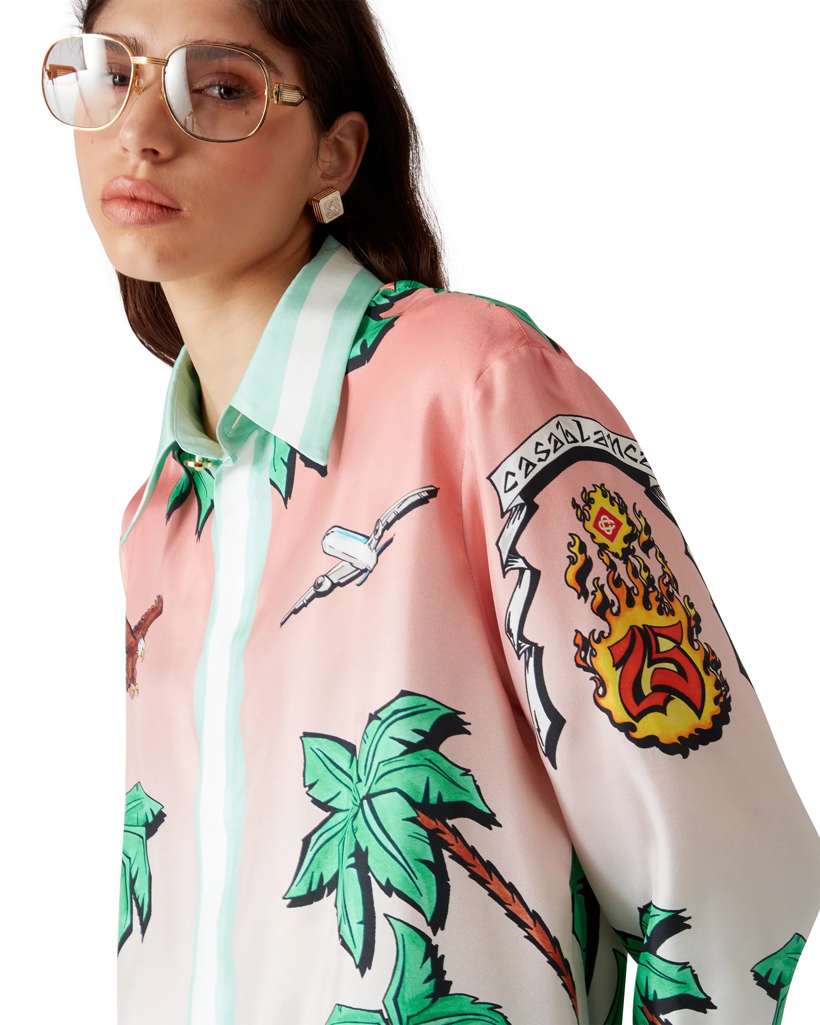 Tennis Club Long Sleeve Silk Shirt