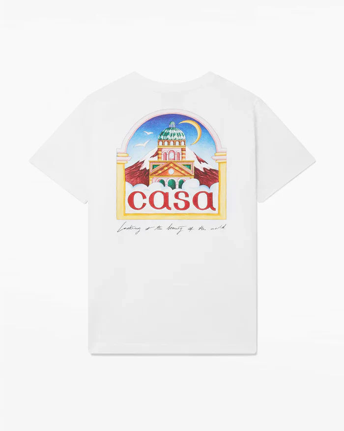 Casablanca T-Shirt Vue De L'Arche Blanc