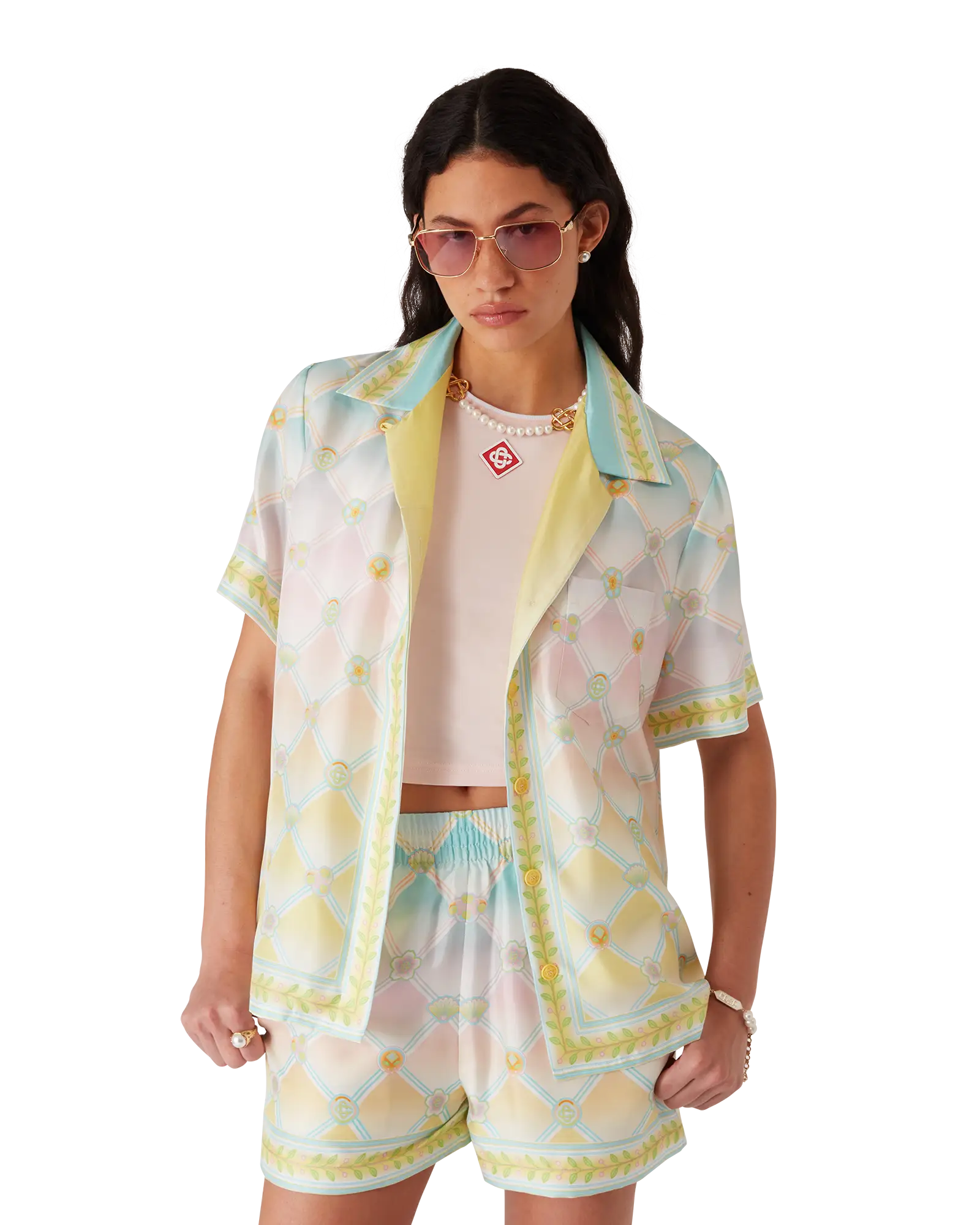Candy Icons Short Sleeve Silk Twill Shirt