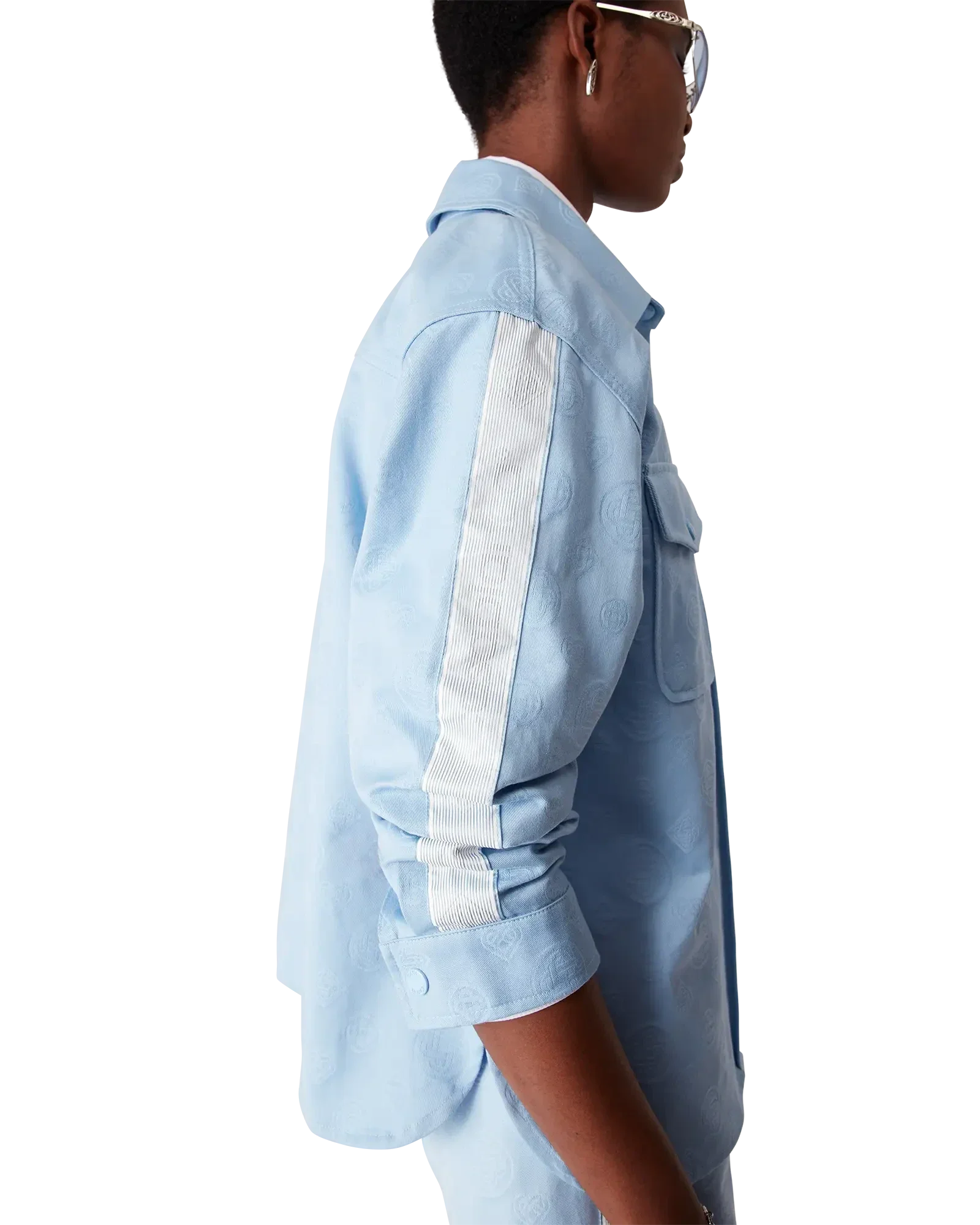 Blue Monogram Long Sleeve Shirt