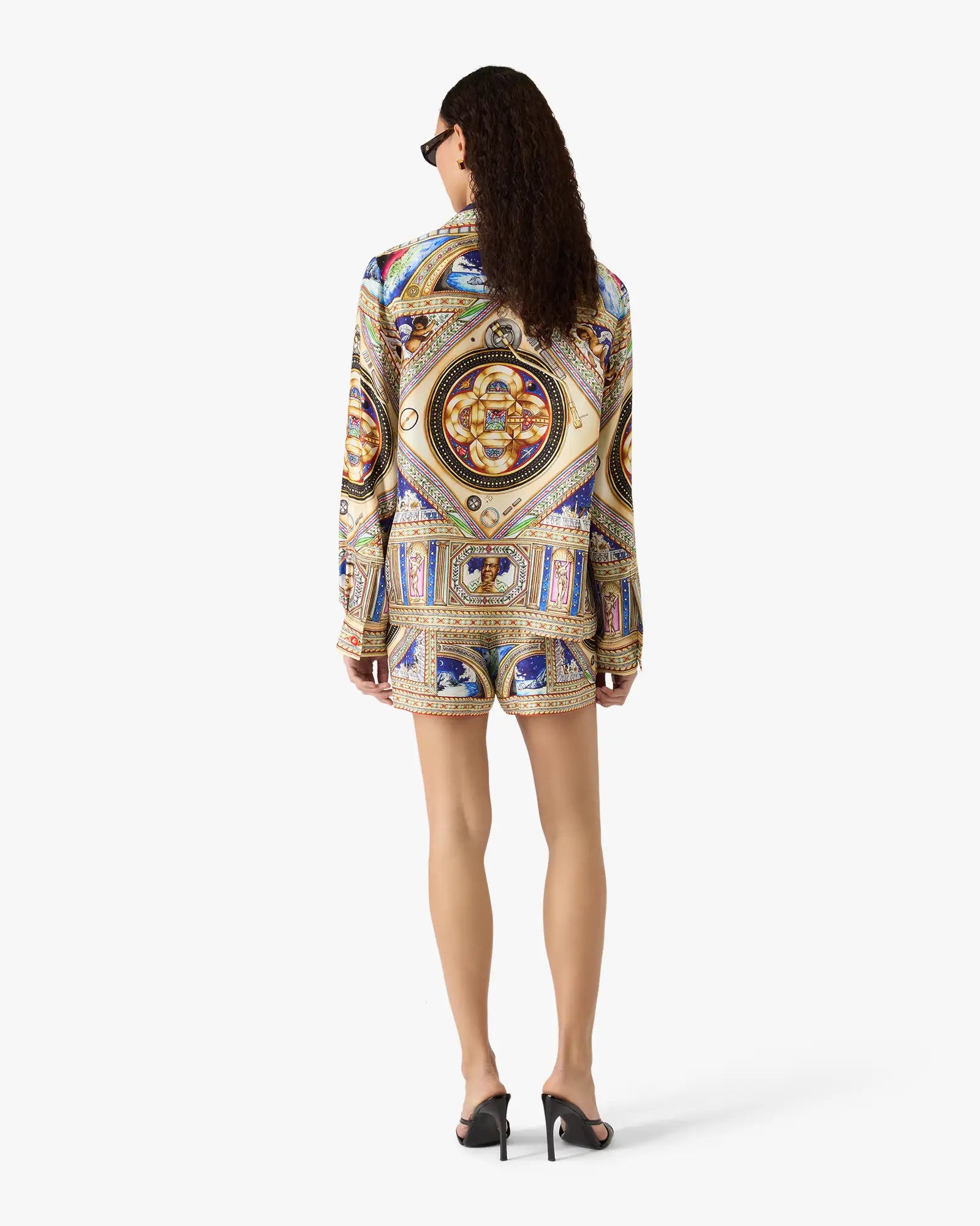 Take Me To Church Cuban Collar Long Sleeve Silk Shirt