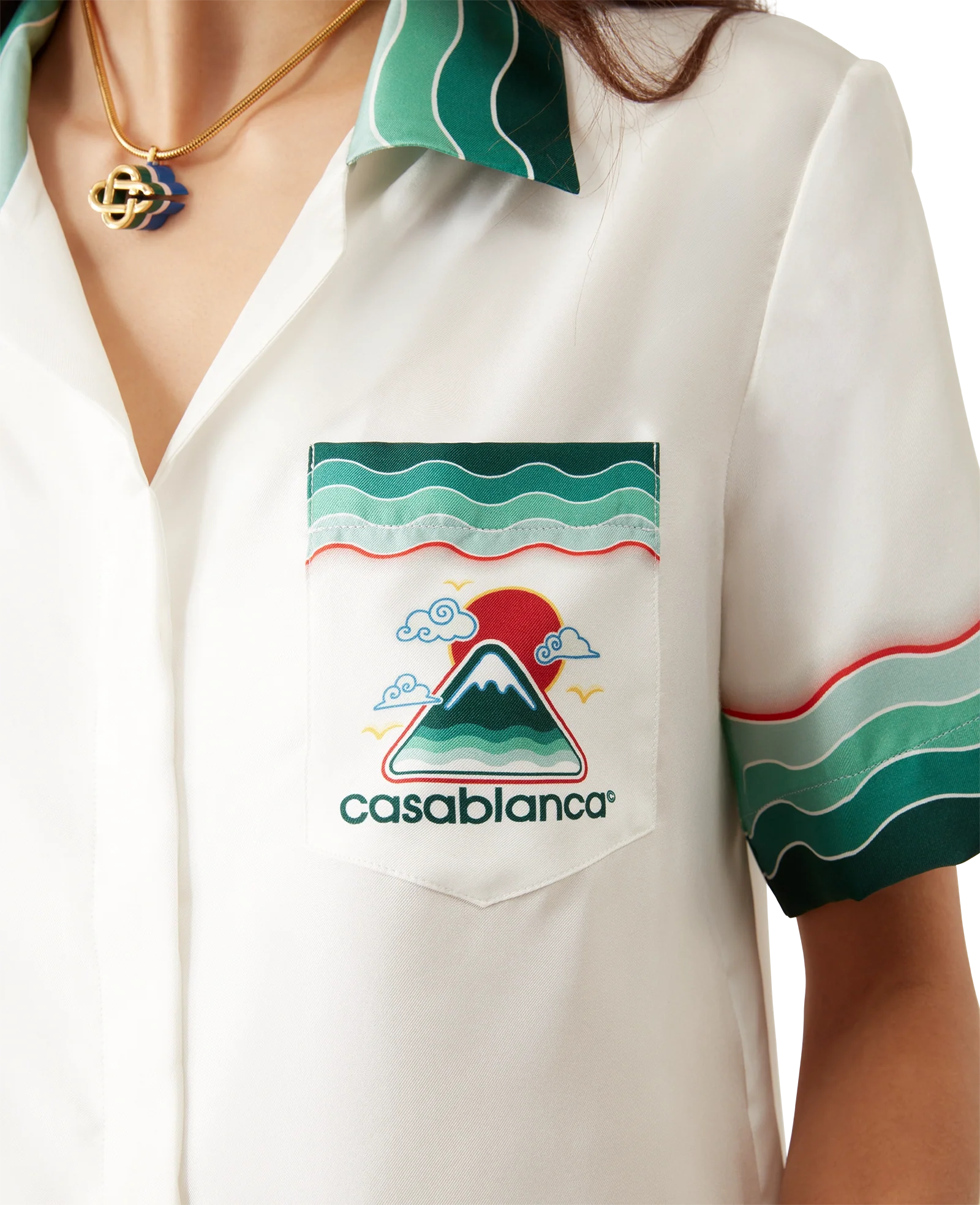 Montagne Ondulee Silk Short Sleeve Shirt