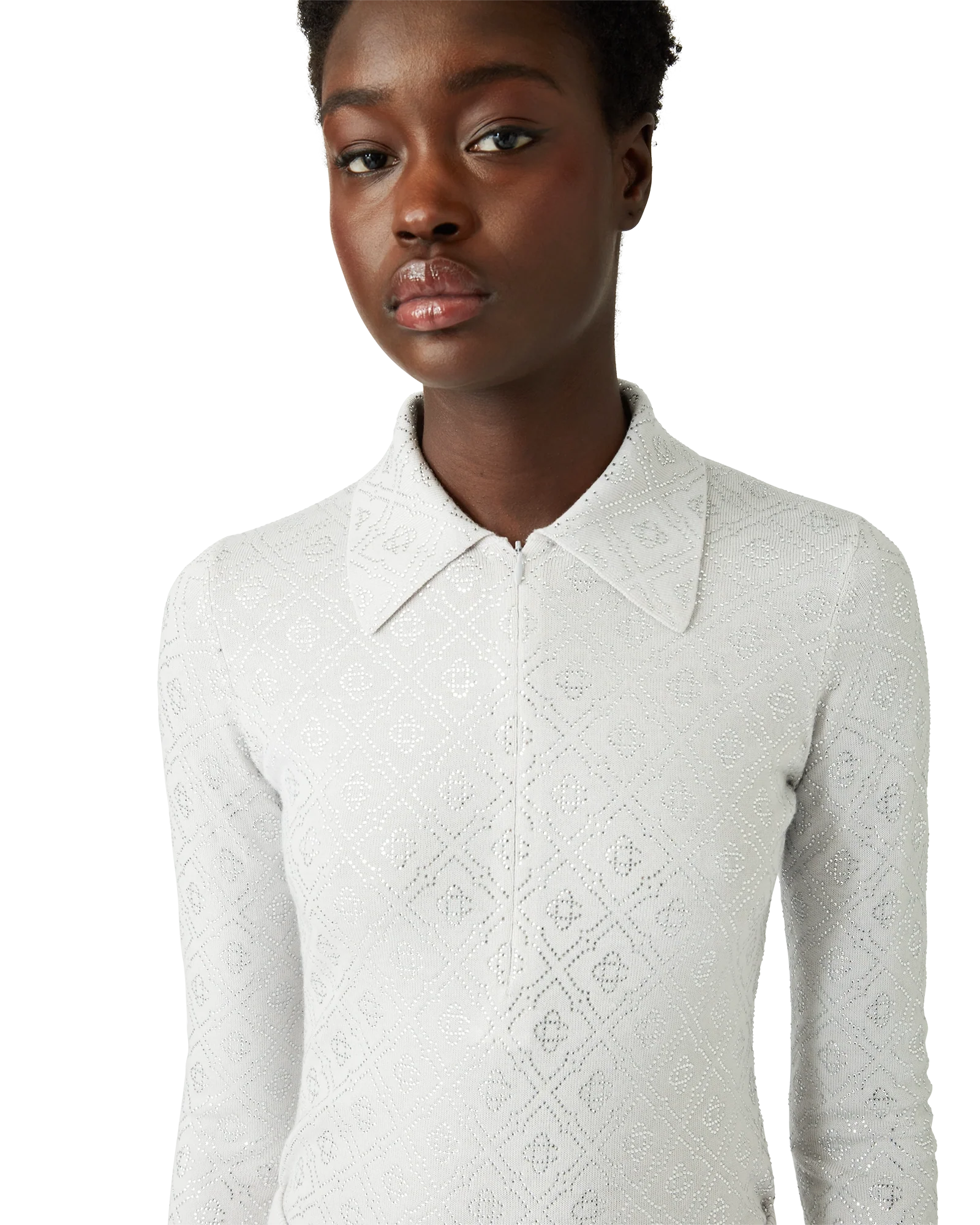 Crystal Monogram Knit Bodysuit