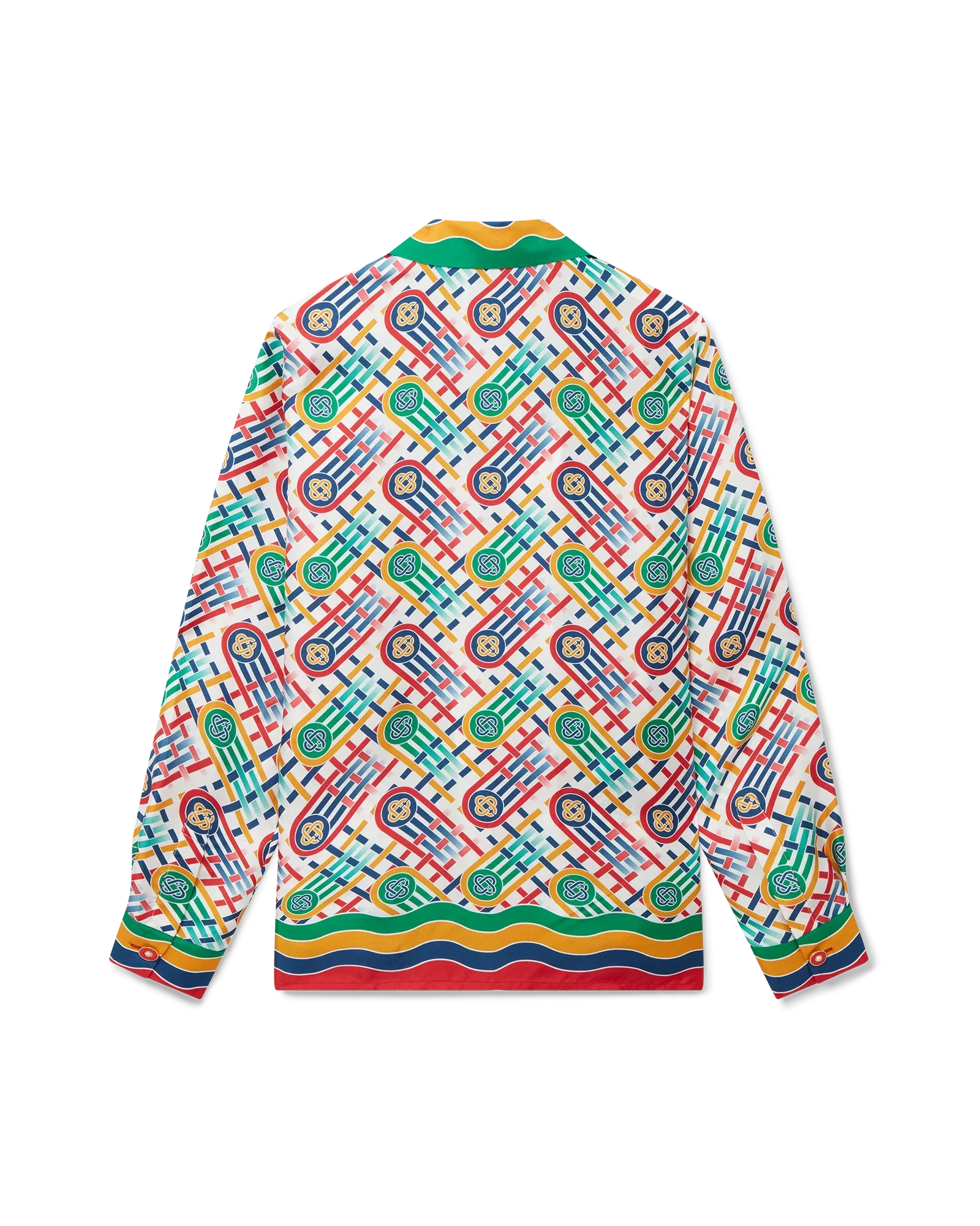 Tennis Monogram Long Sleeve Silk Shirt