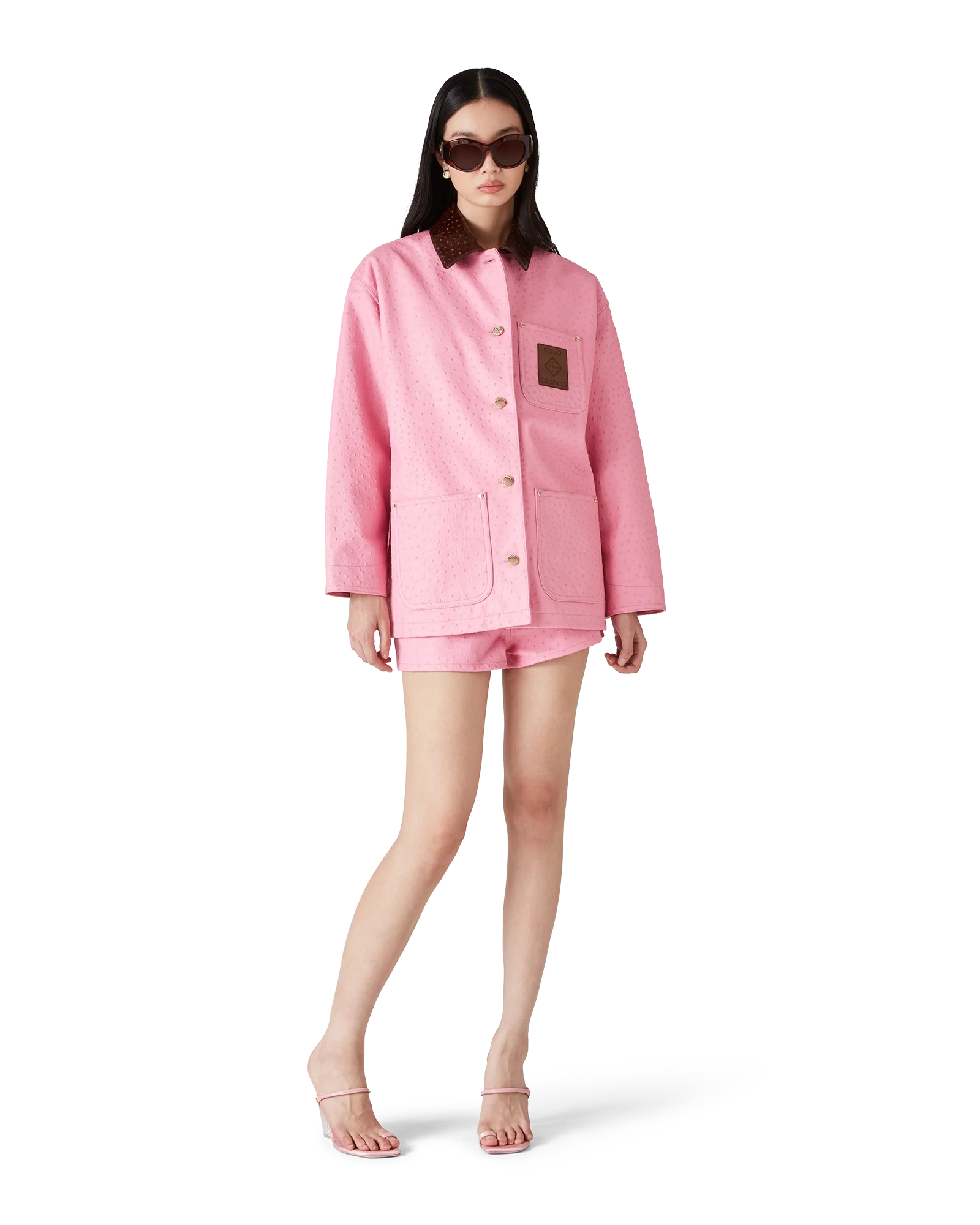 Embossed Leather Workwear Coat