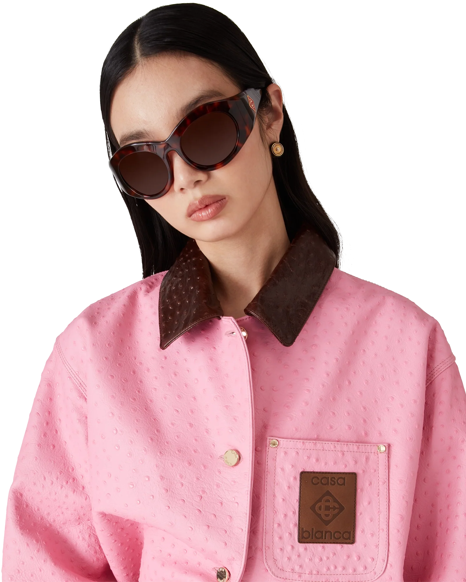 Embossed Leather Workwear Coat